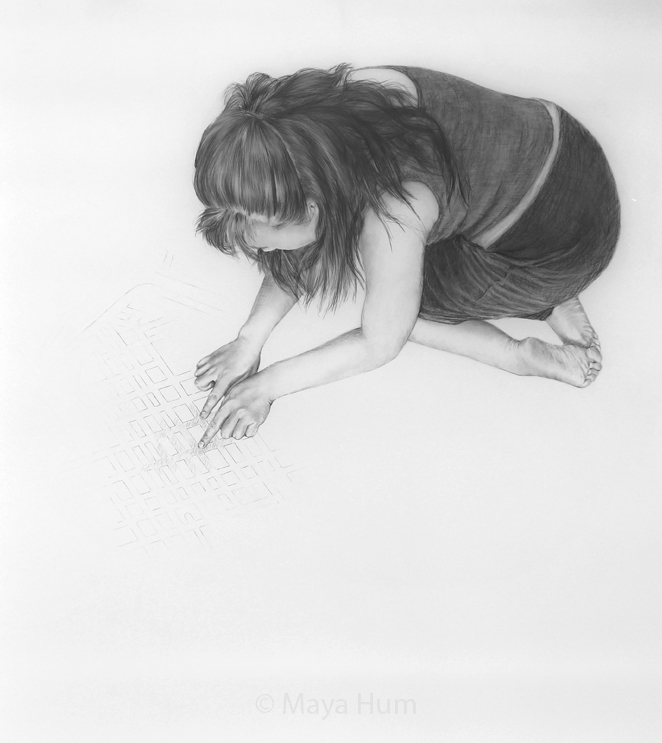 Map it out, 36 x 40” unframed, Pencil on Mylar