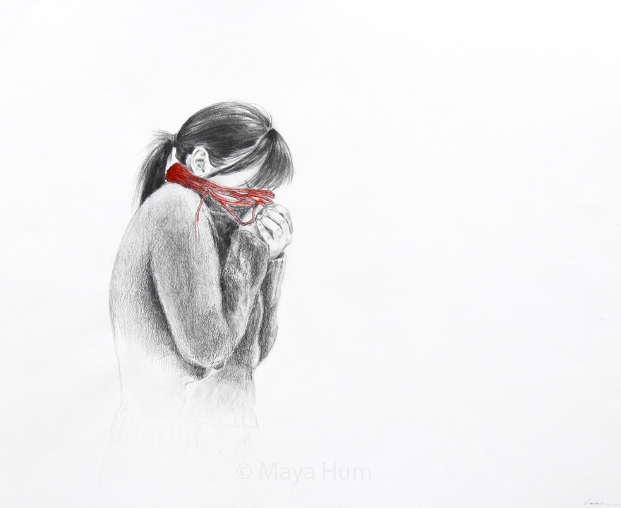 Keep Warmth, 20x16" framed, mixed-meda on paper