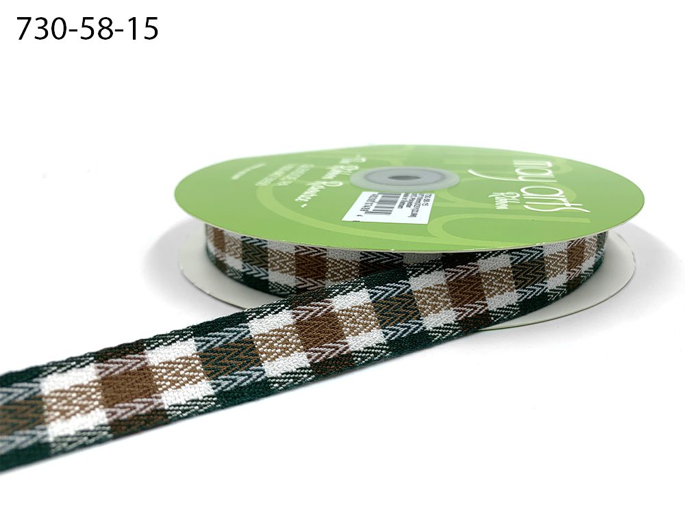 730-58-15 Green/Brown/White Tartan