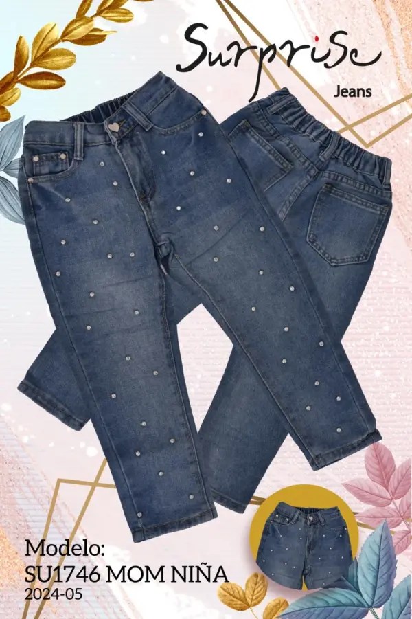Pantalón Mom Niña Surprise SU1746 Mayoreate
