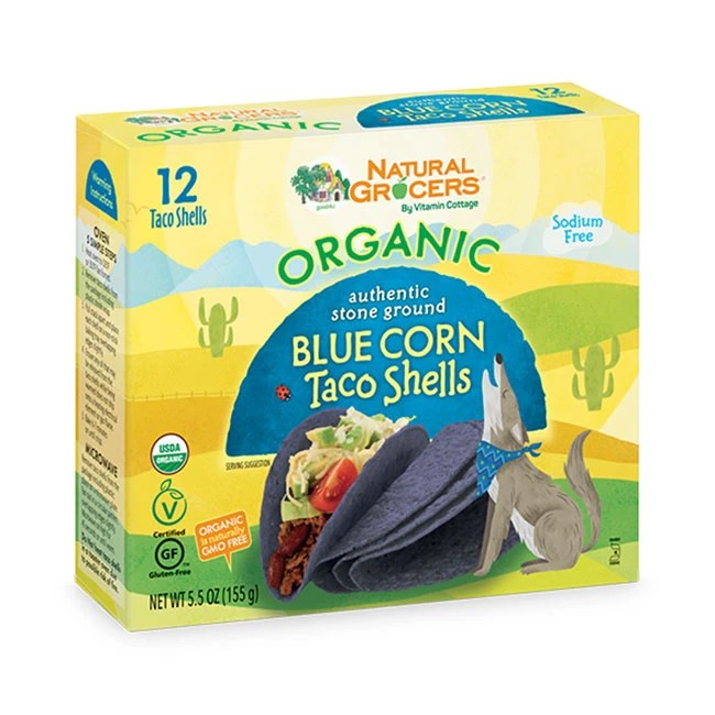Organic blue corn taco shells