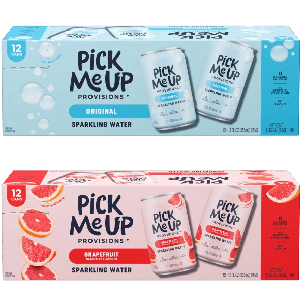 Staples Pick Me Up Sparkling Water Packaging