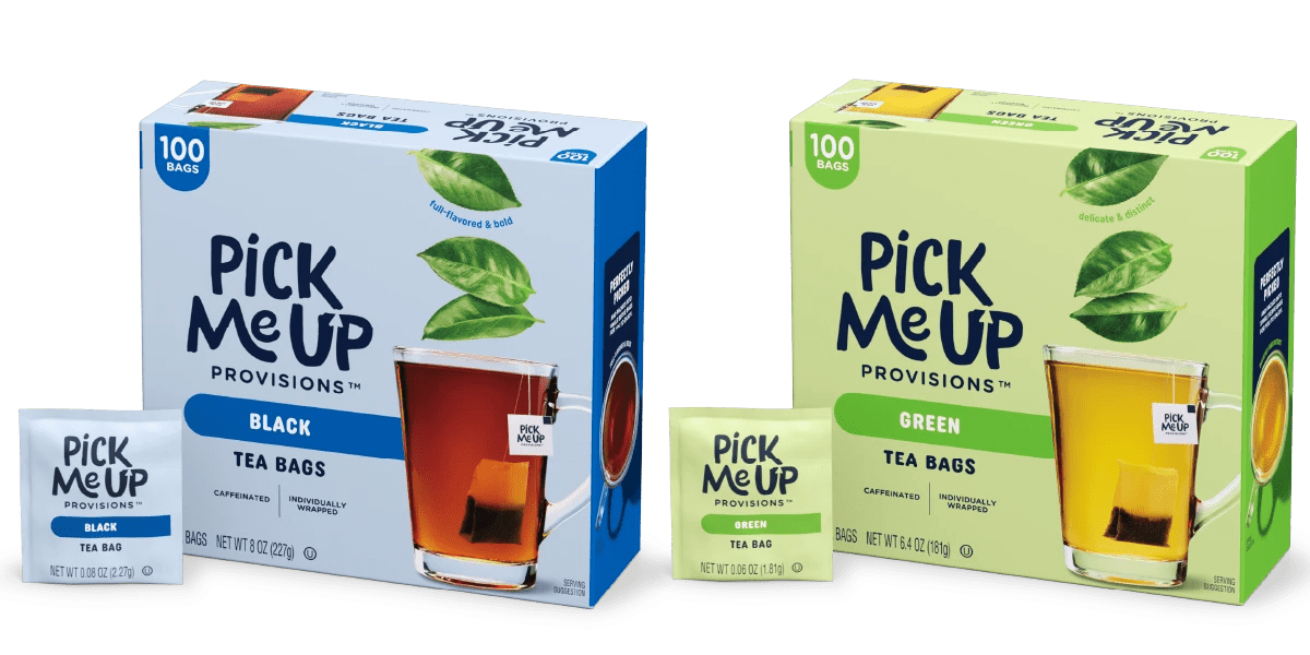 Staples Pick Me Up Tea Packaging
