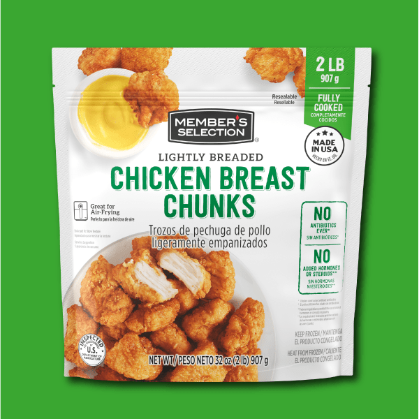 Price Smart Chicken Breast Chunk Packaging on Decorative Background