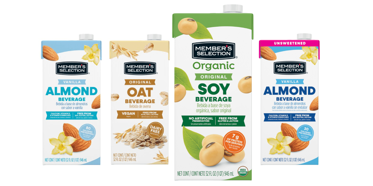 Price Smart Milk Alternative Packaging on Decorative Background