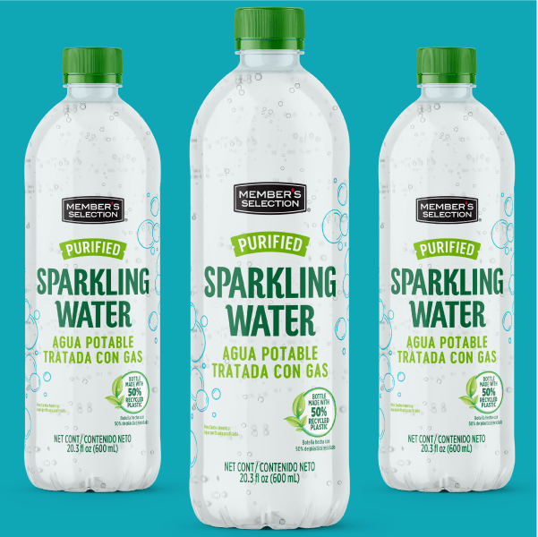 Price Smart Sparkling Water Packaging on Decorative Background