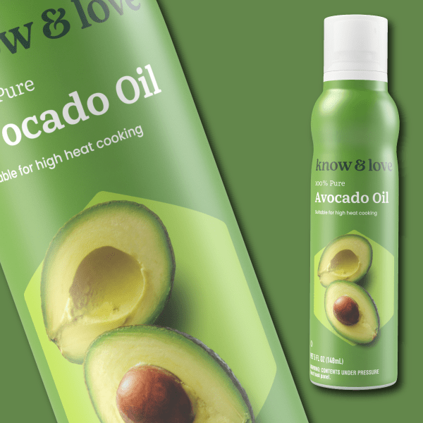 Know & Love Avocado Oil Package on Decorative Background