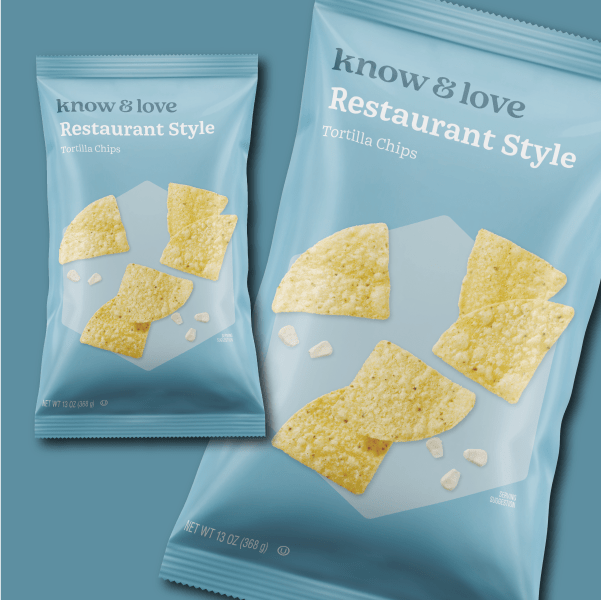 Know & Love Chips Packages on Decorative Background