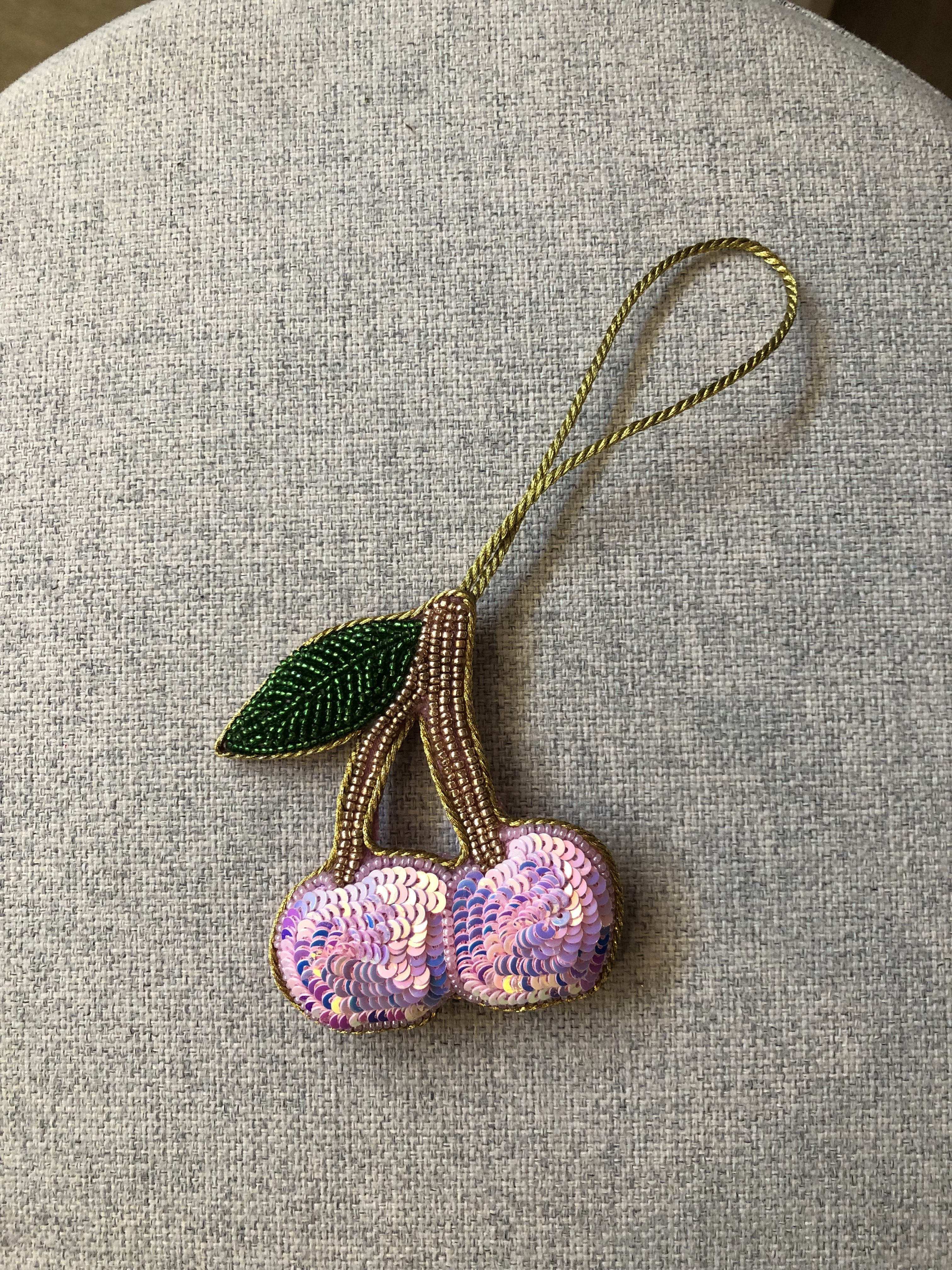 Golden Cherry Bag Charm