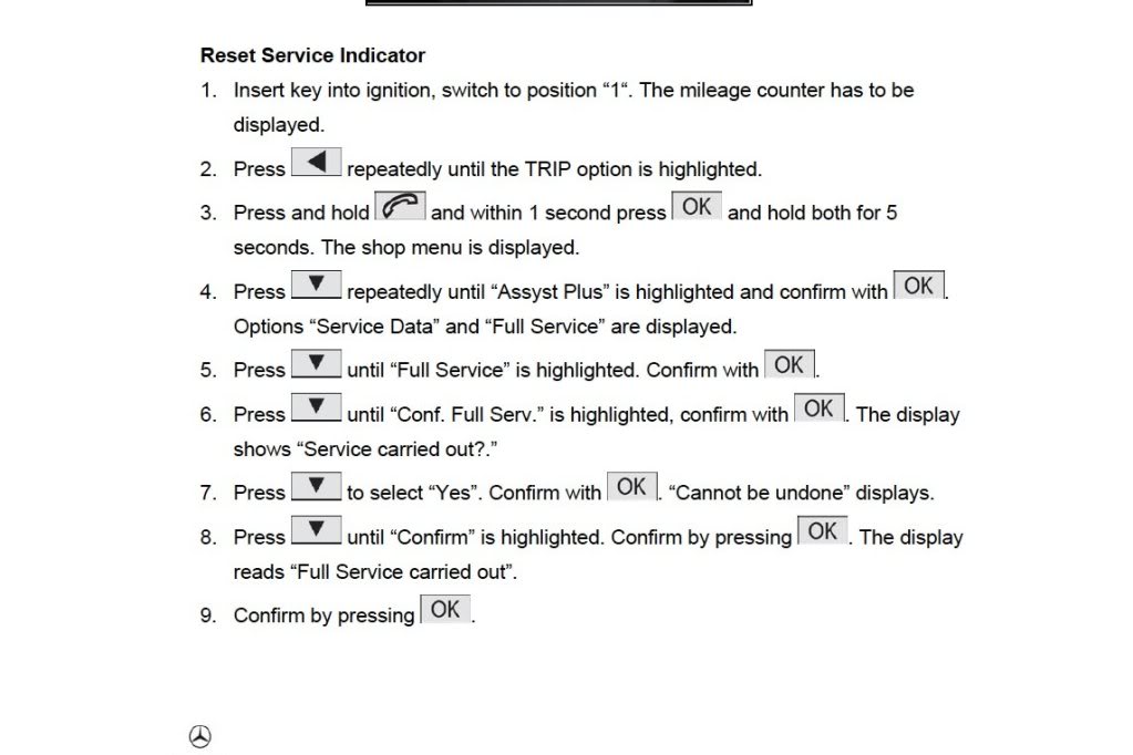 Diy Service Reset For 4 Button Steering Wheel Models