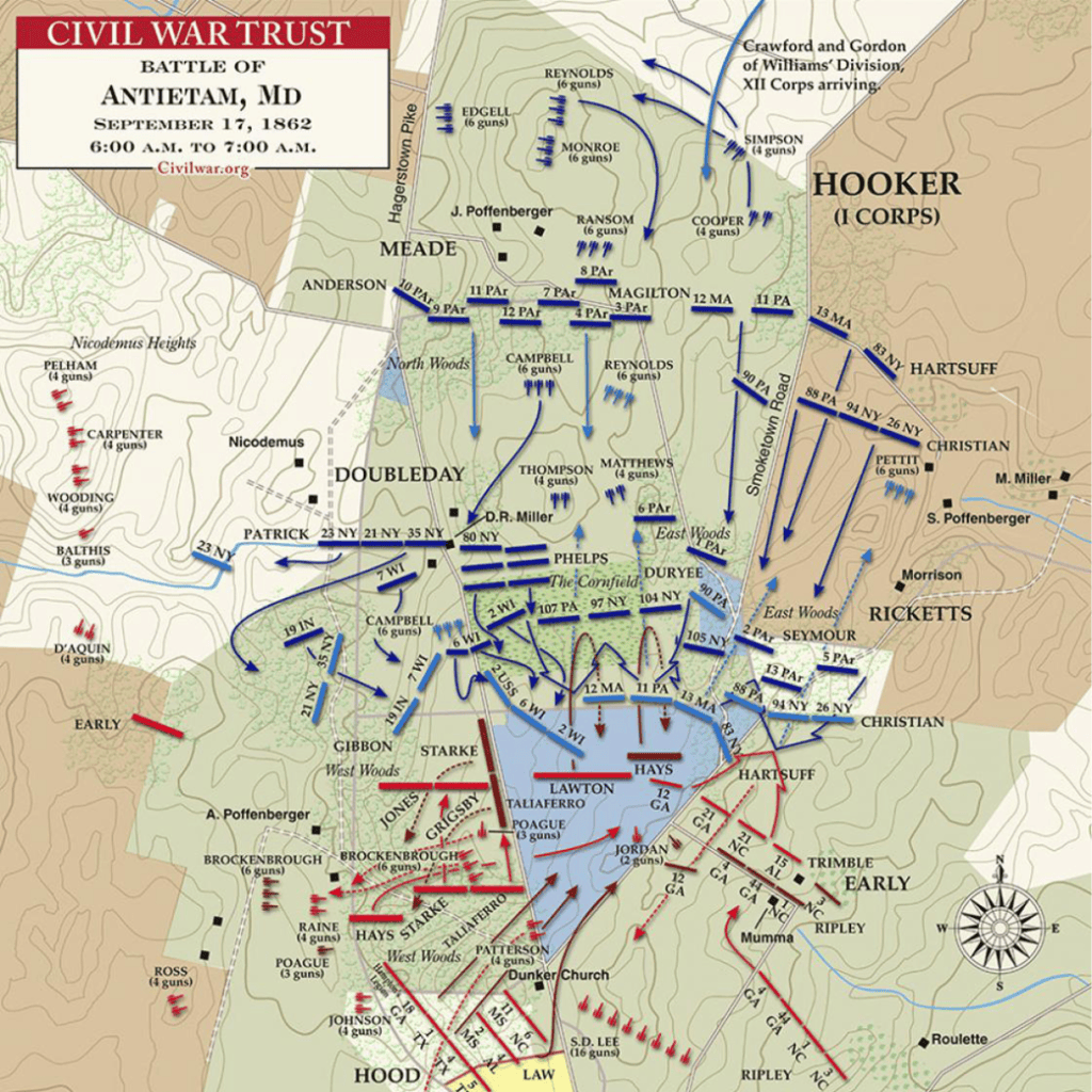 Map Of Battlefield At Antietam Map Of Battlefield At Antietam Antietam Maps 1024x1024 
