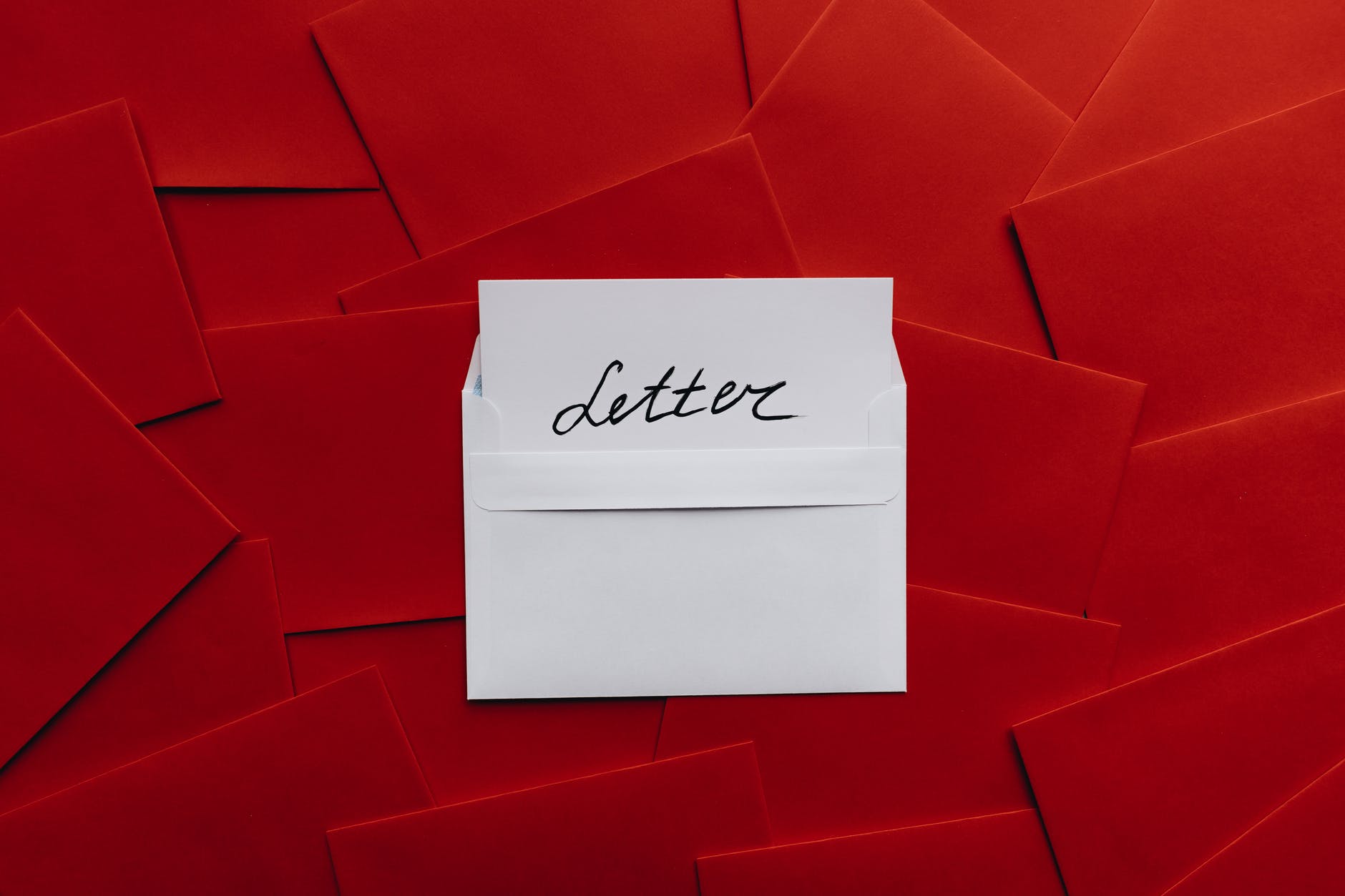 card on top of red envelopes