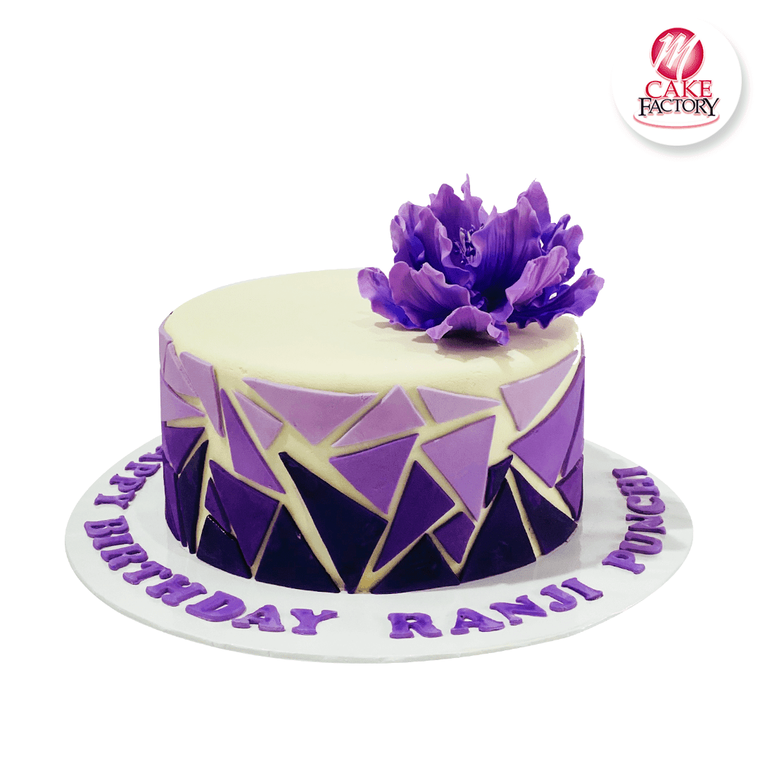 Mum Purple 60th Birthday Cake Handmade Edible Mum, Woman, Birthday