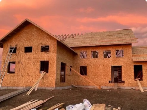 Framing a new custom home in Chester County, Pennsylvania by McClave Builders.