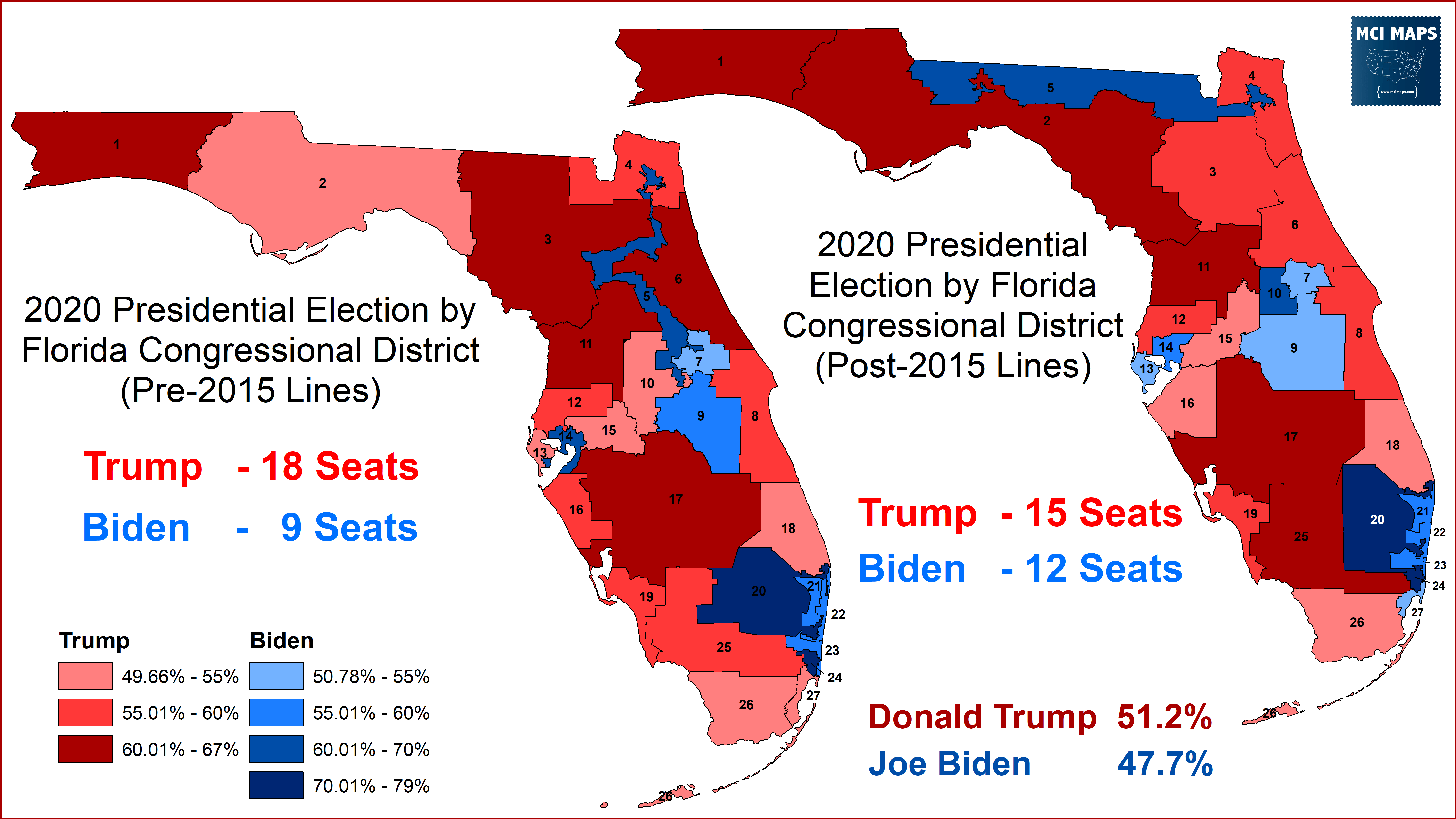 How Florida S Districts Voted In The 2020 2020 Democrat President Congress Old And New Line 