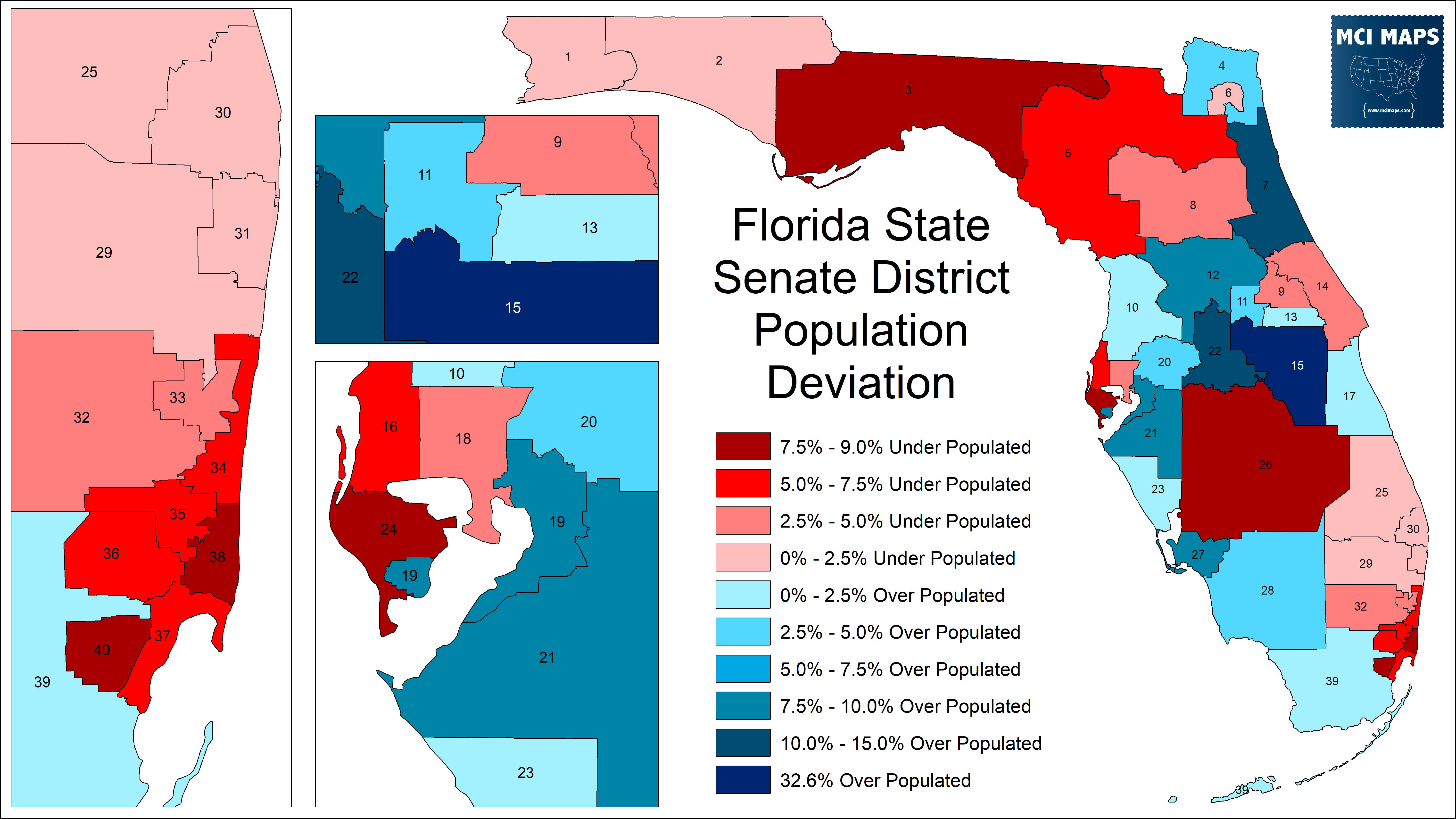 Florida Tour 7 The State House Maps Gerrymander North FL State Senate Population Deviation 