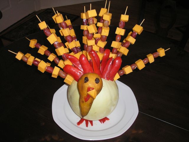 Turkey made of fruit