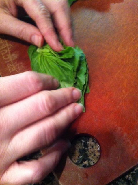 Chopping Basil