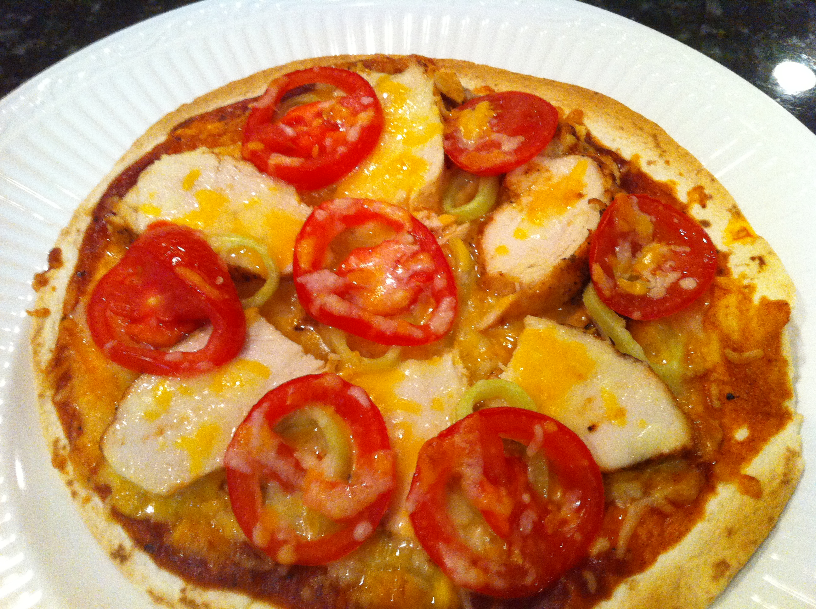 Leftover Chicken? Make BBQ chicken pizza!