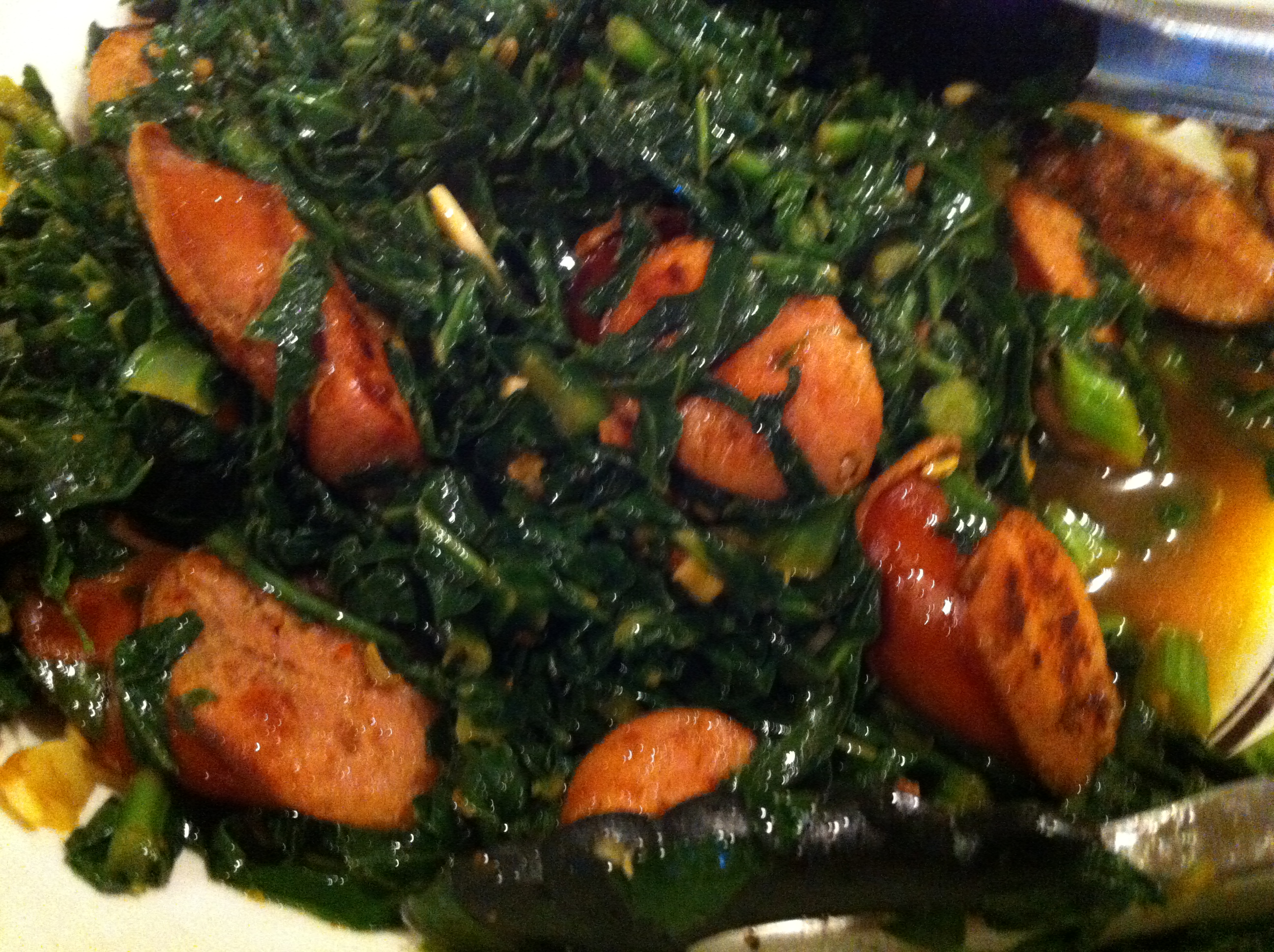 Sauteed Collard Greens and Sausage