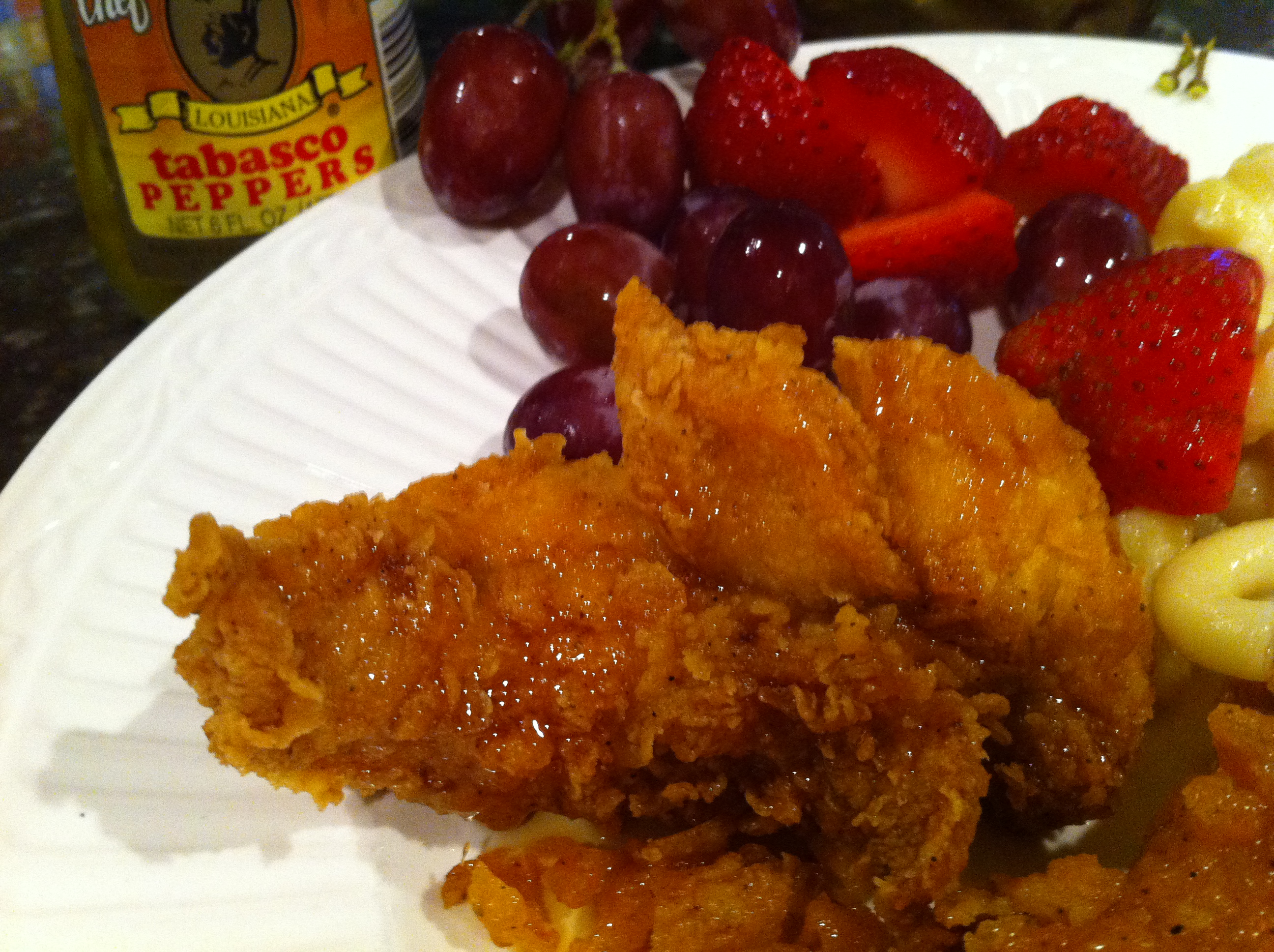 Fried Chicken with Honey and Tabasca Pepper Sauce