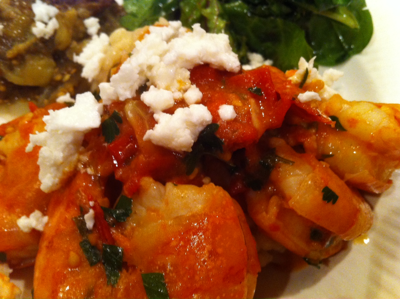 Shrimp Saganaki – Sauteed Shrimp with Tomatoes and Feta