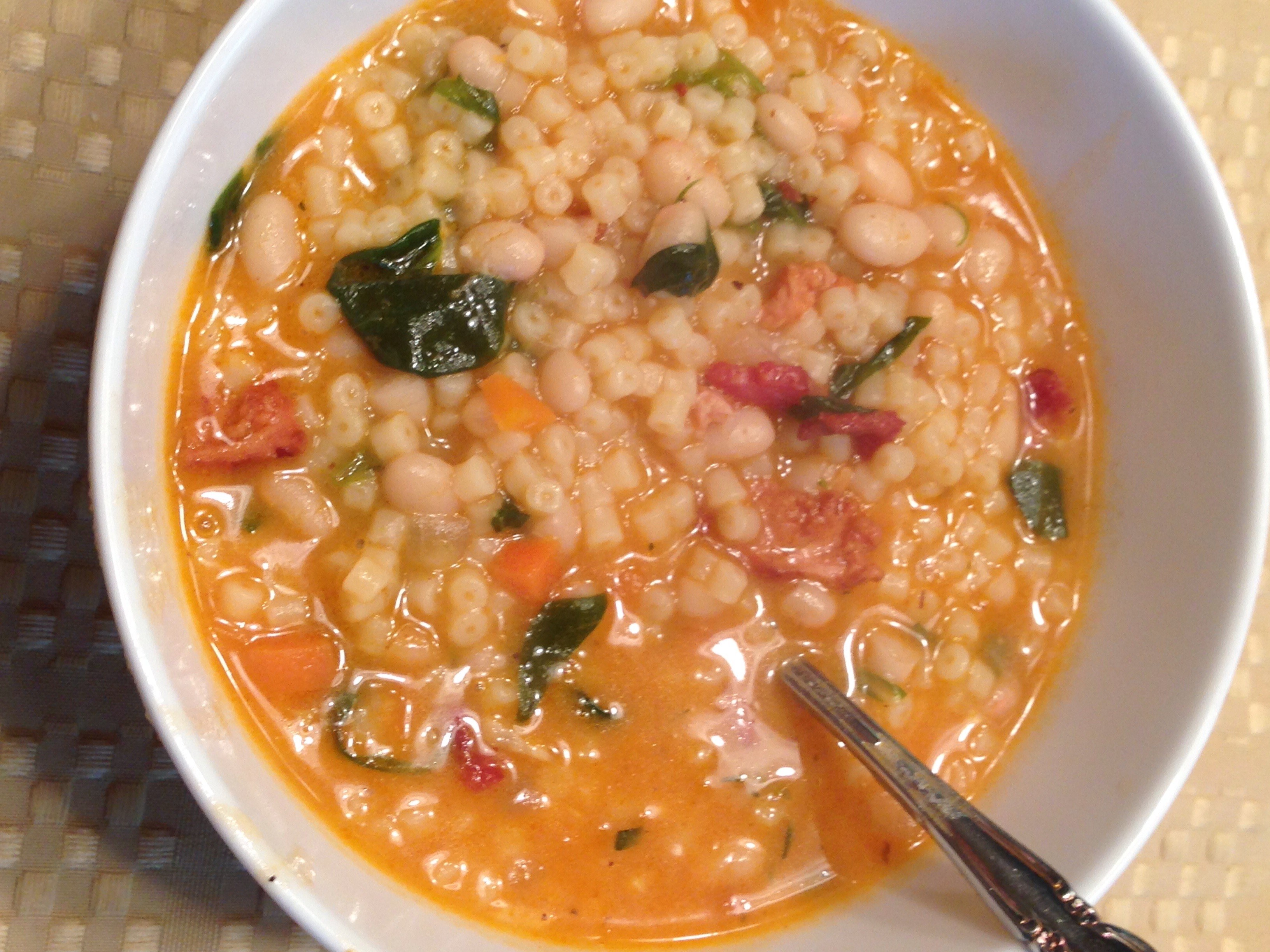 Pasta, Power Greens and Bean Soup