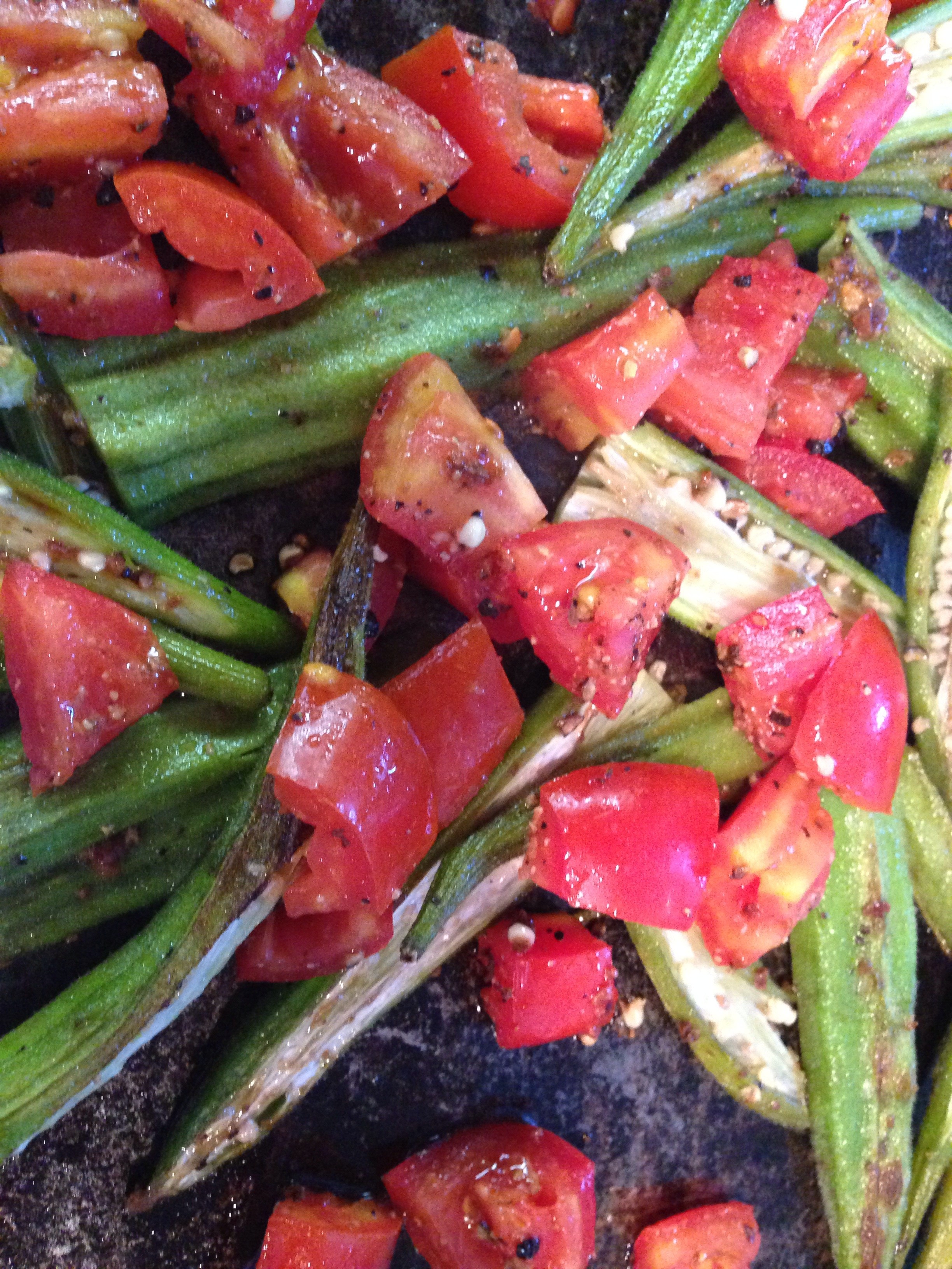 Roasted Okra and Tomatoes