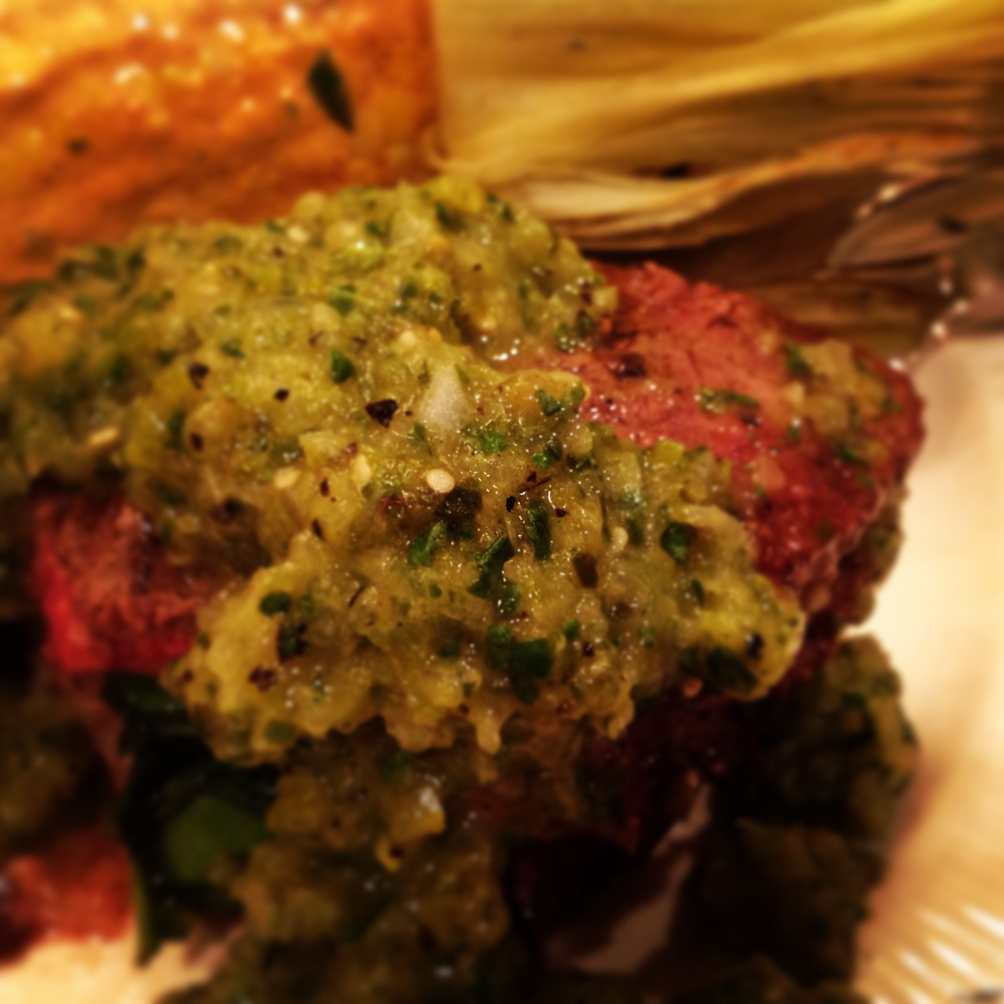 Fire Roasted Tomatillo and Poblano Salsa