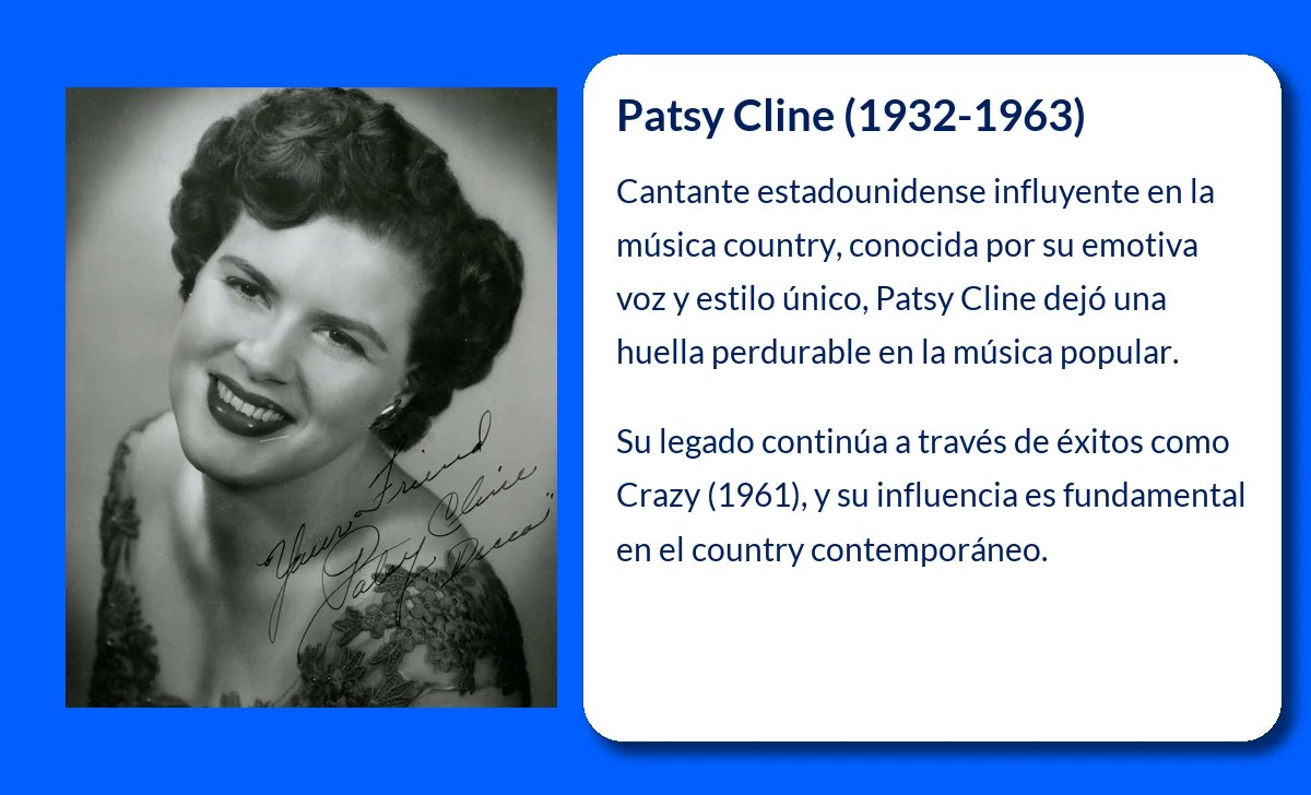 Patsy Cline (1932-1963): La voz legendaria del country que trascendió fronteras