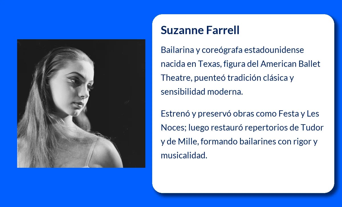 Suzanne Farrell (1945-VVVV): La Elegancia y la Maestría del Ballet Contemporáneo