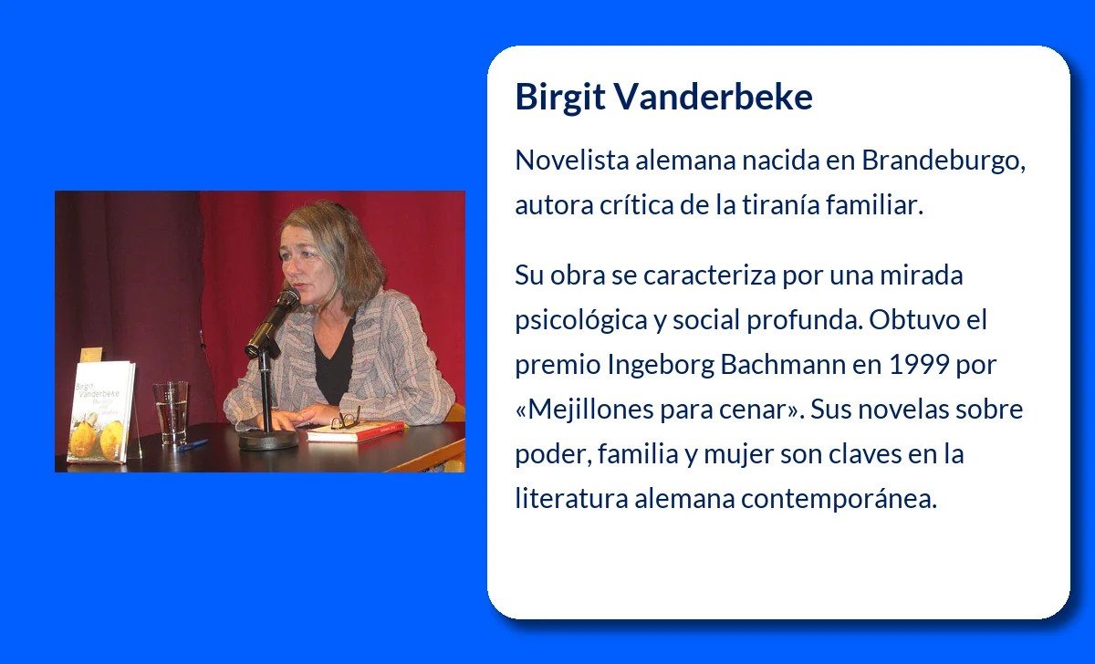 Birgit Vanderbeke (1956-VVVV). La novelista alemana que denunció la tiranía familiar desde la literatura
