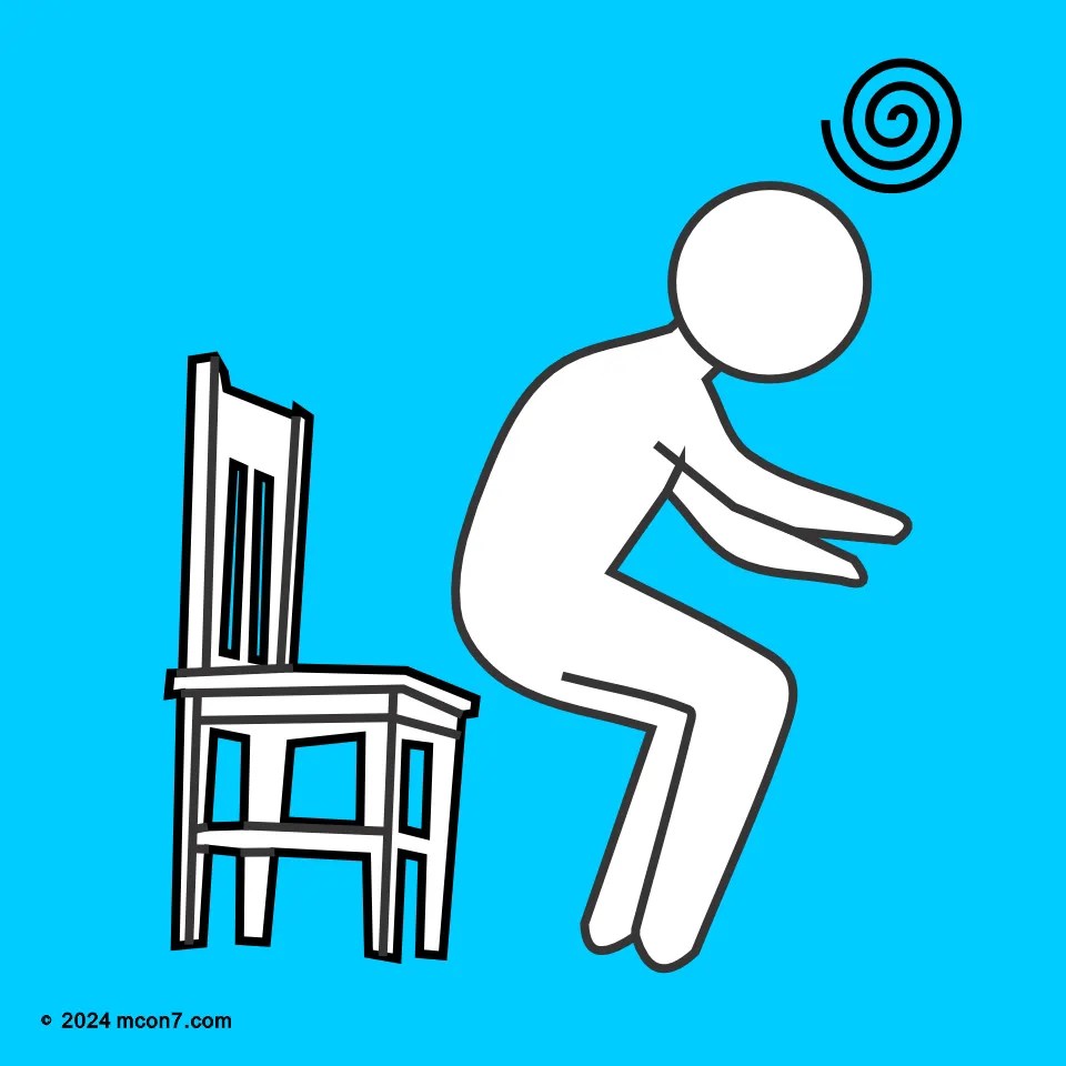 ヒヤリハット事例：座っている状態から急に立ち上がったら、めまいがして倒れそうになった