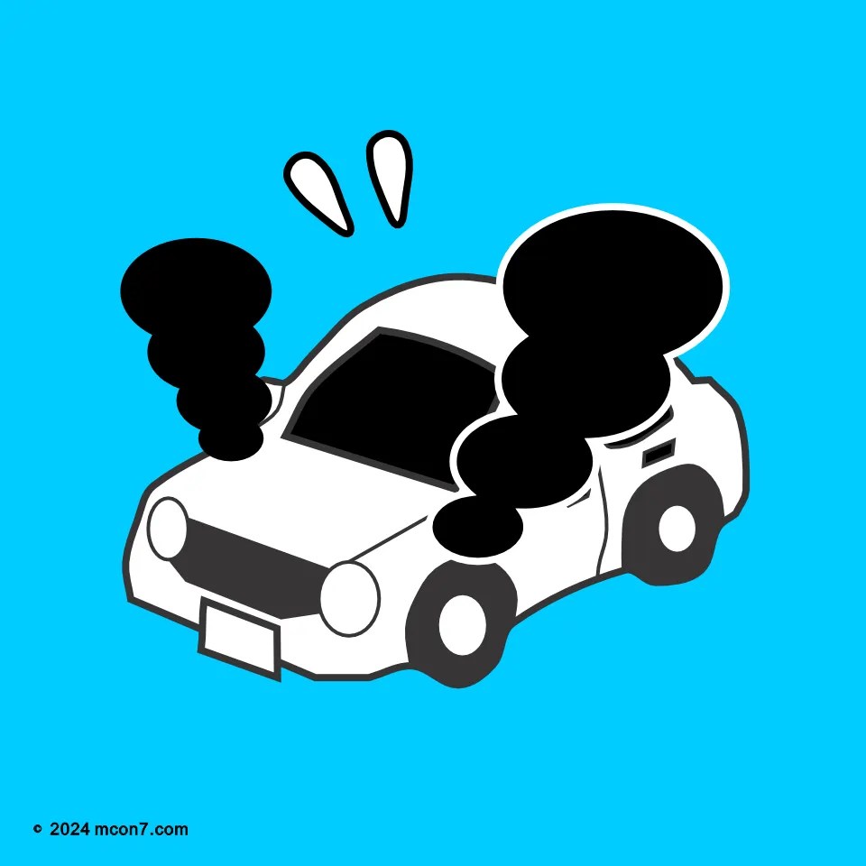 高速道路で自動車のエンジンが停止し、慌てて路肩に車を寄せた。ヒヤリハット事例