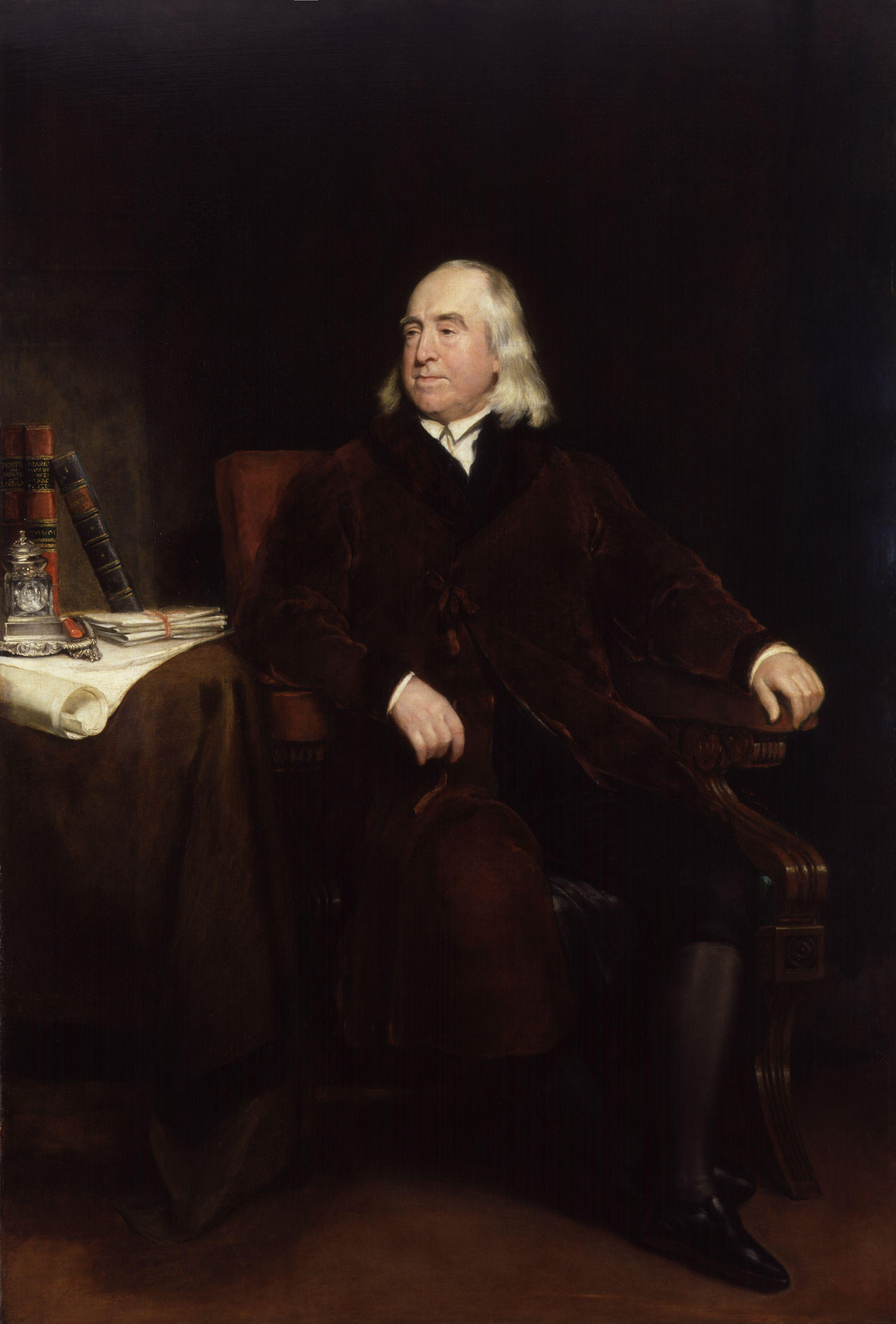 Portrait of Jeremy Bentham, founder of utilitarianism