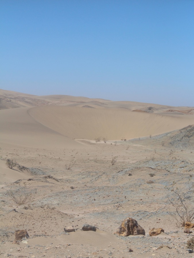 A barchan sand dune in the Sperrgebiet, Namibia