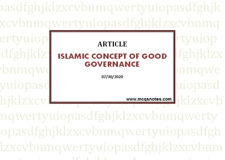 Islamic Concept of Good Governance
