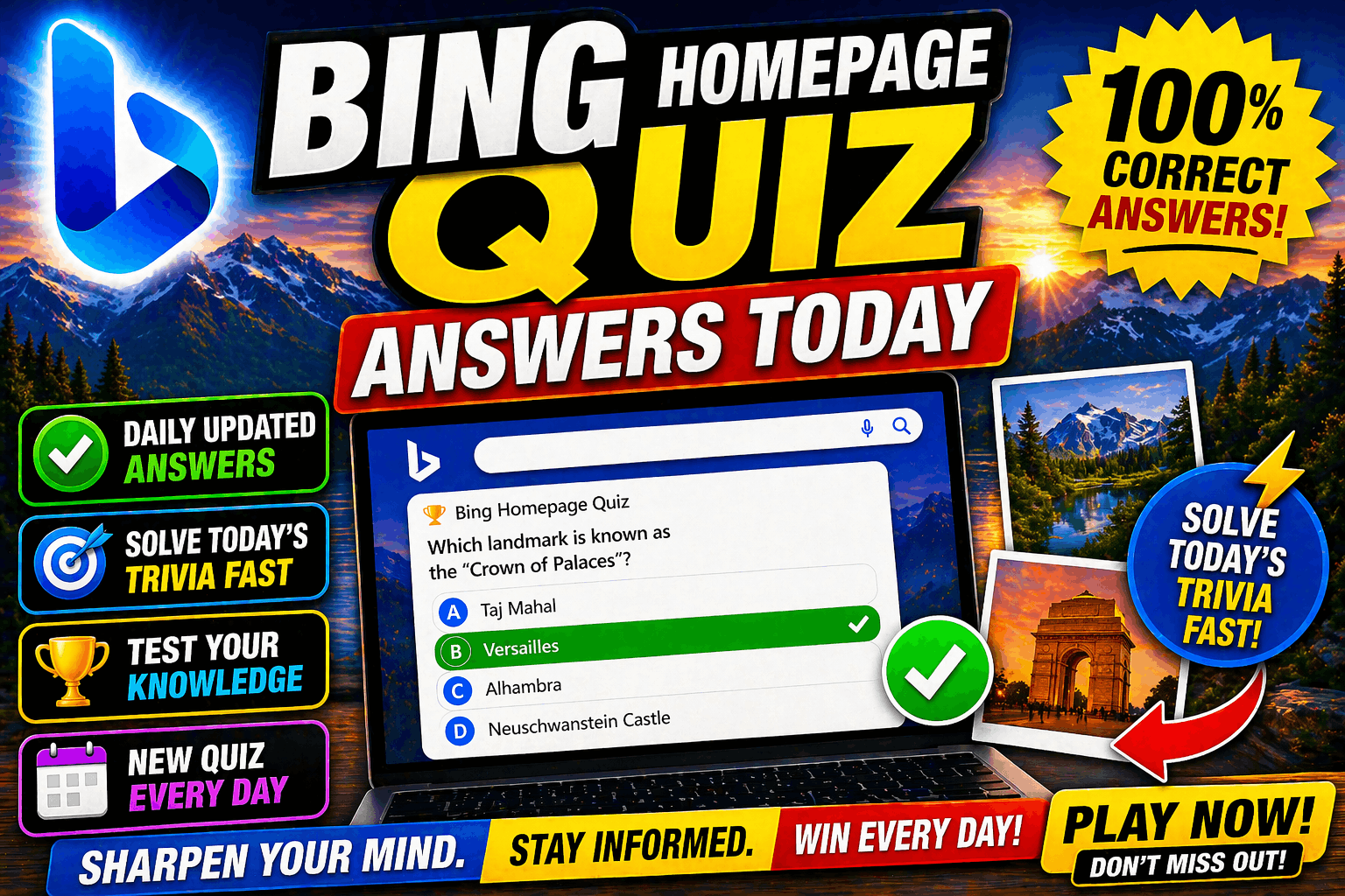 Bing homepage quiz today