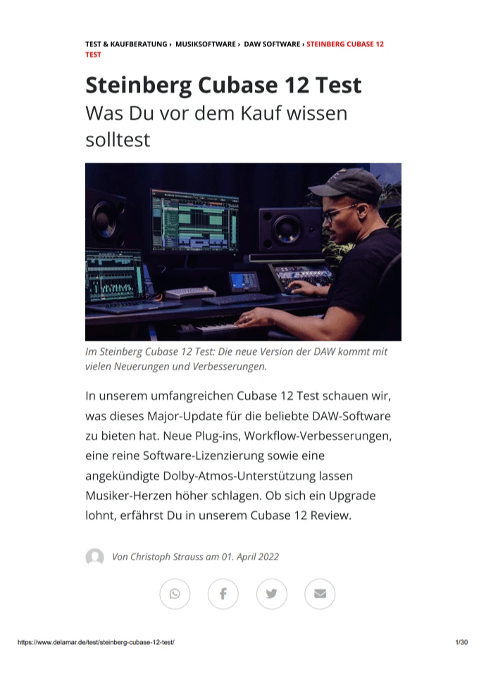 Cubase 12 Test - Delamar