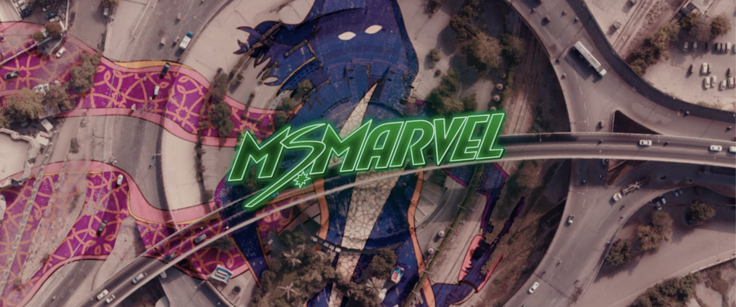Ms. Marvel title credit screen, Text: Ms. Marvel