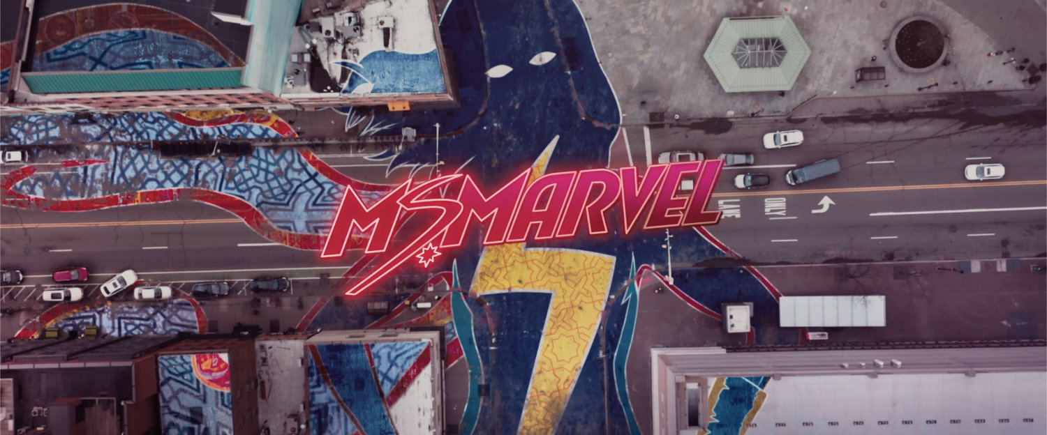 Ms. Marvel title credit screen, Text: Ms. Marvel