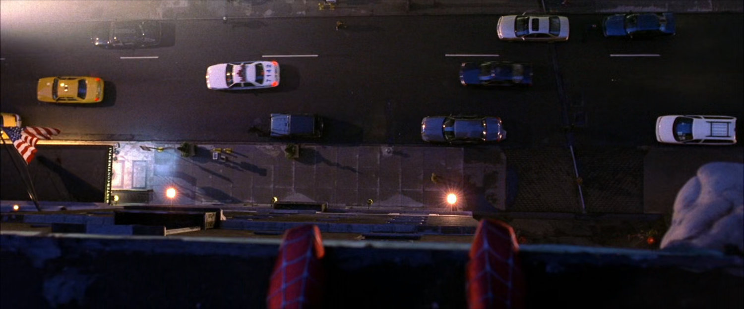 POV from roof of sidewalk.