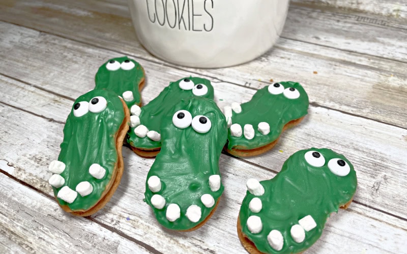 Crocodile Alligator Cookies with Nutter Butters