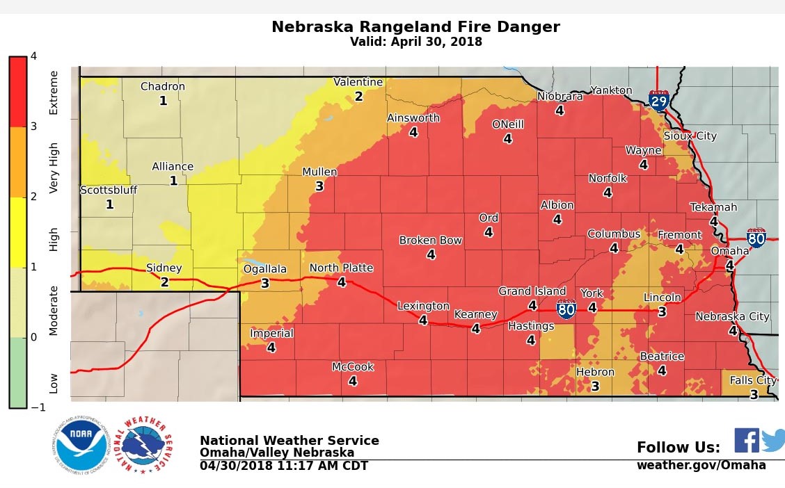 Title Track The Hansen Rx Fire In Nebraska With Real Time Updates On Fire Danger Map Cropped 