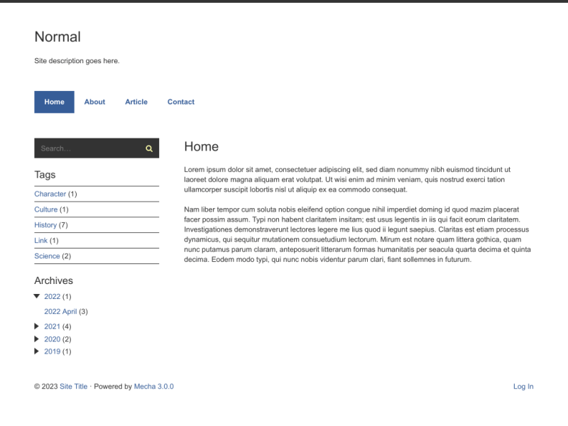 Layout Mecha Cms - Classic Light Art - HD