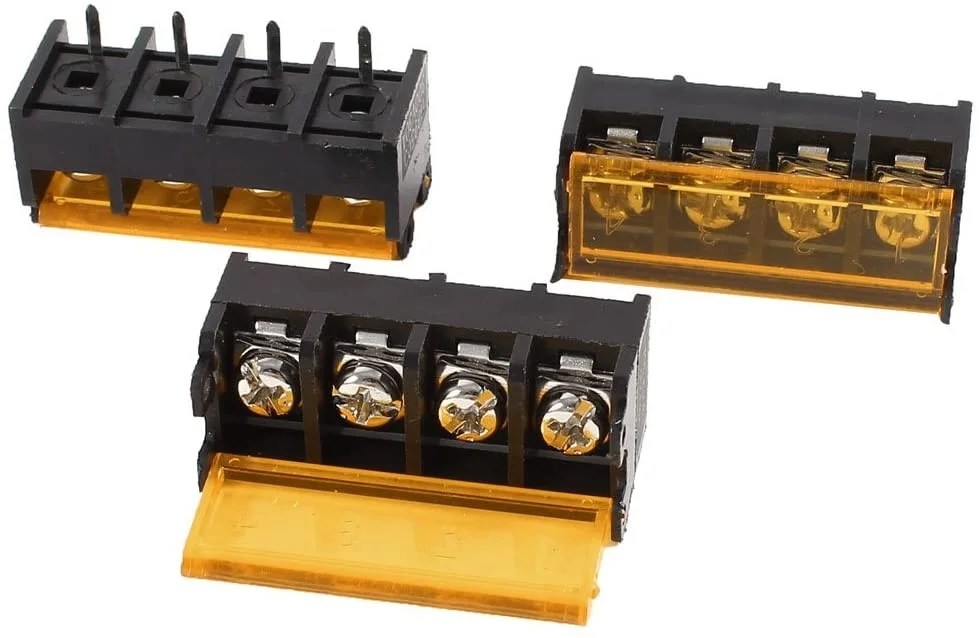 Barrier Terminal Block 4 Pin with cover 300V/25A 9.5mm Pitch