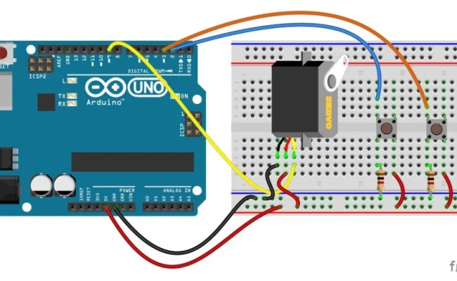 Servo Control By Push Button Switch Arduino
