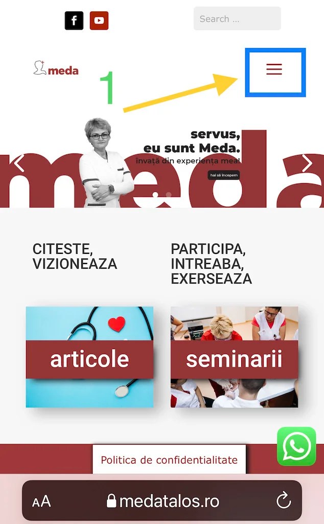 Cum accesez meniul?