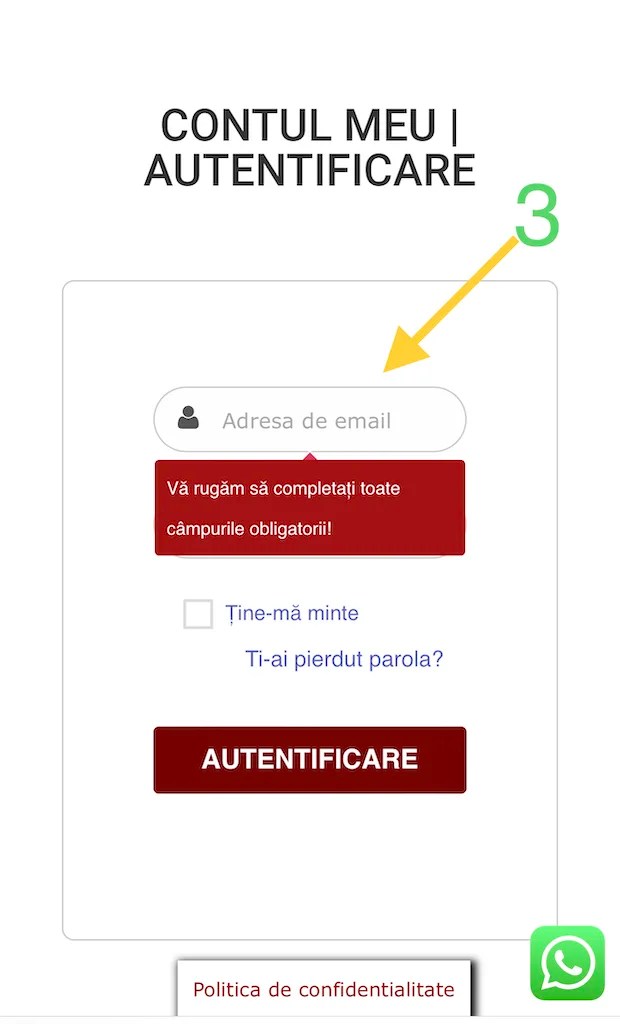 Cum ma autentific?