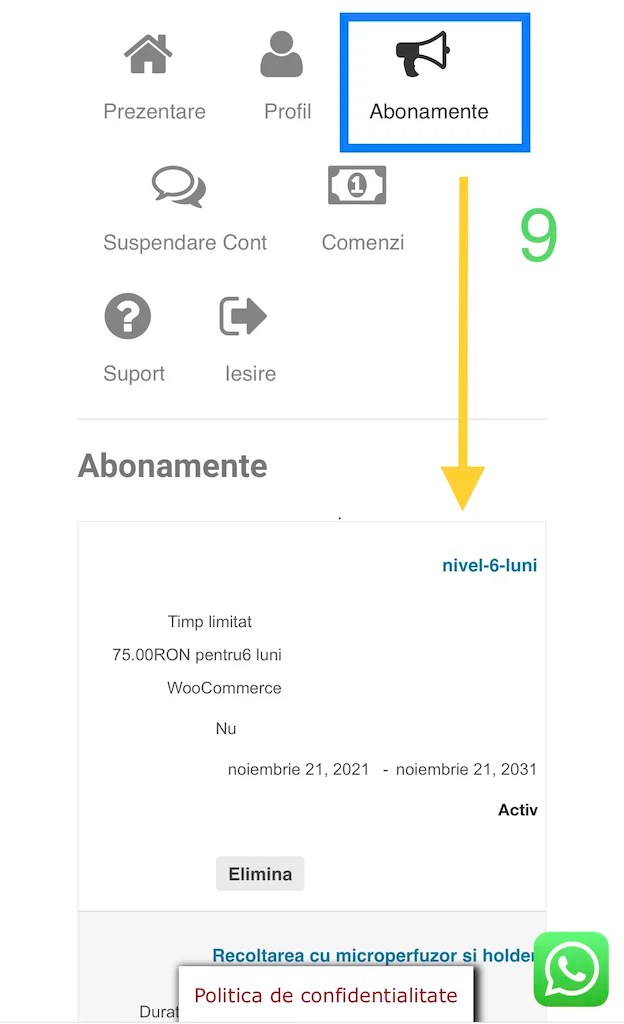 Cum văd informații despre abonamente?